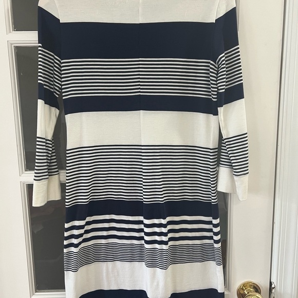 Lilly Pulitzer Marlowe Dress Blue White Striped Pima Cotton - size XS - Picture 3 of 5